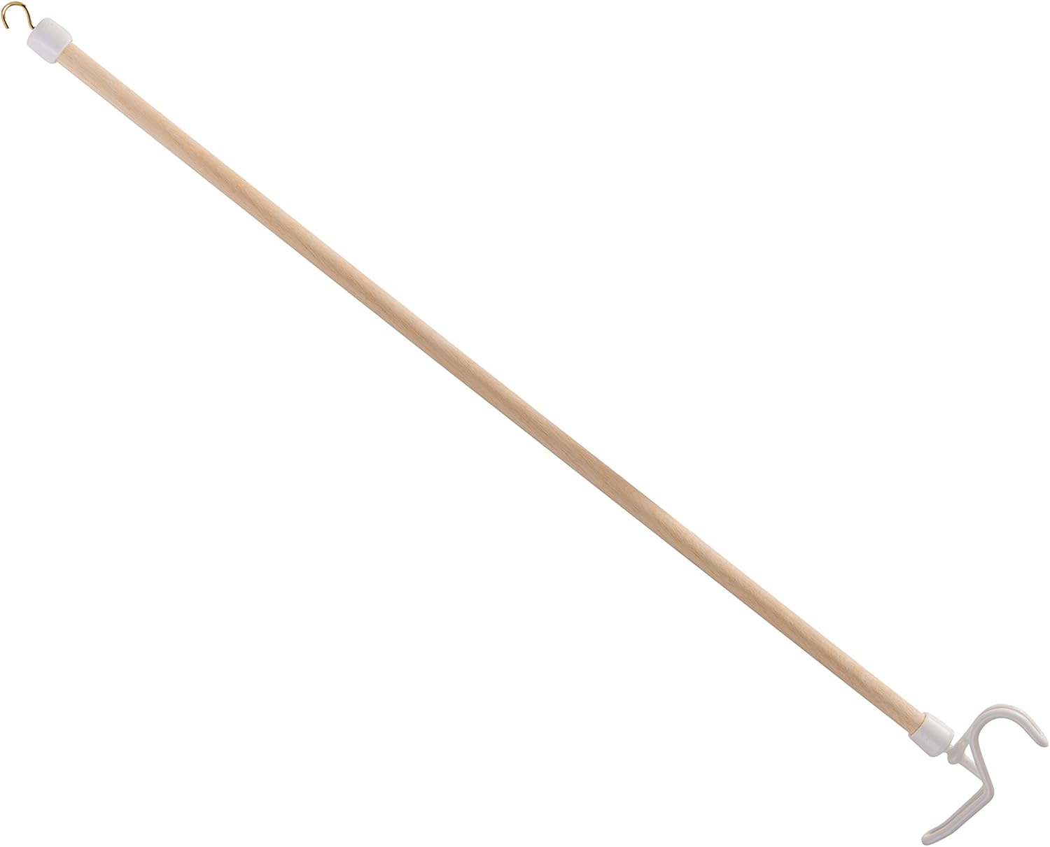 DMI Wood Dressing Stick with Metal and Vinyl Hooks, Lightweight Aid for Dressing and Retrieving Items, 27 Inches: Health & Personal Care
