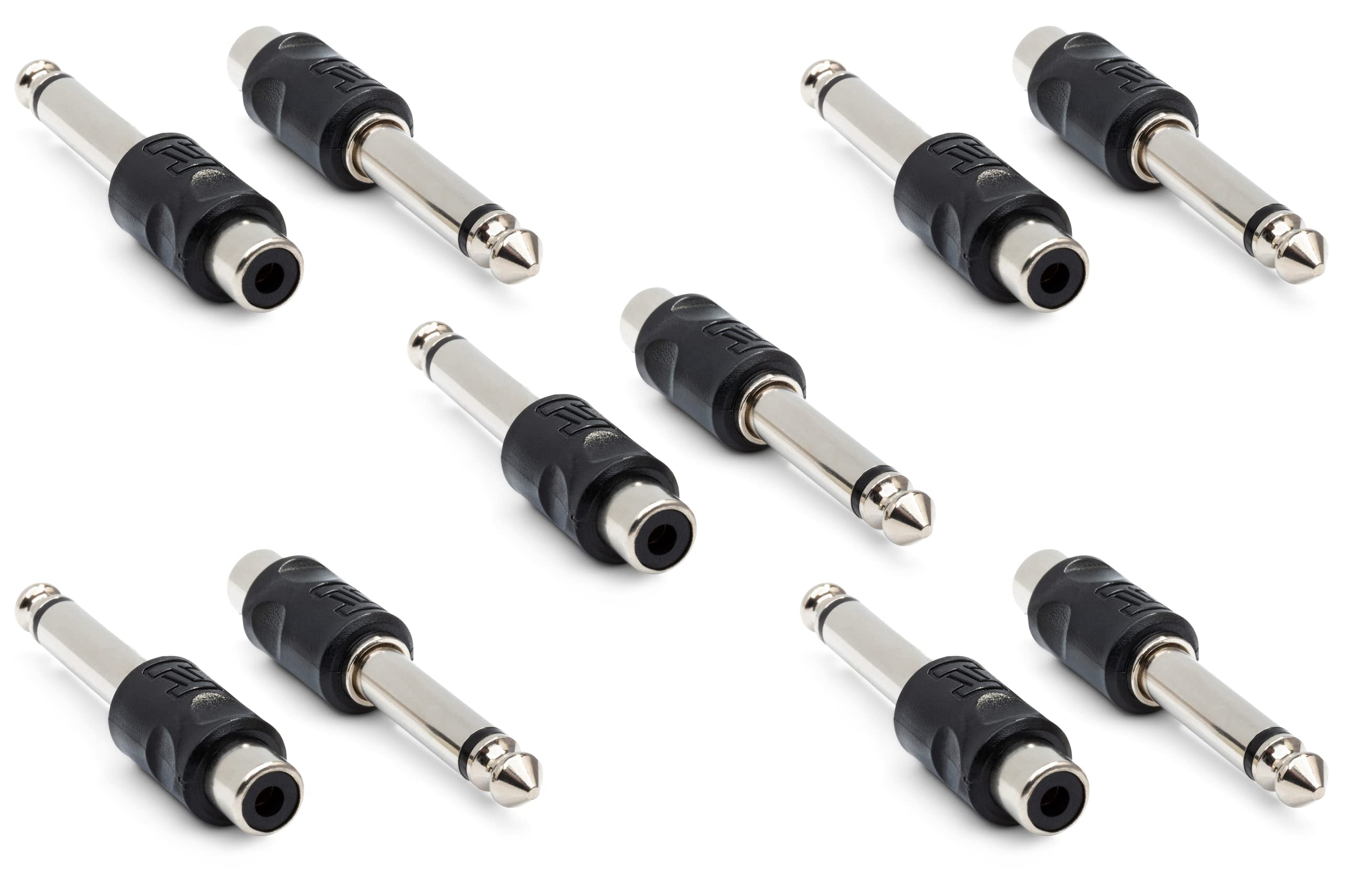 Hosa GPR-101 PAK10 RCA to 1/4" TS Adaptors, Pack of 10 โ image 1
