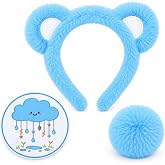Halloween Bear Ears Headband with Tail and Patch for Women Party Dress Up