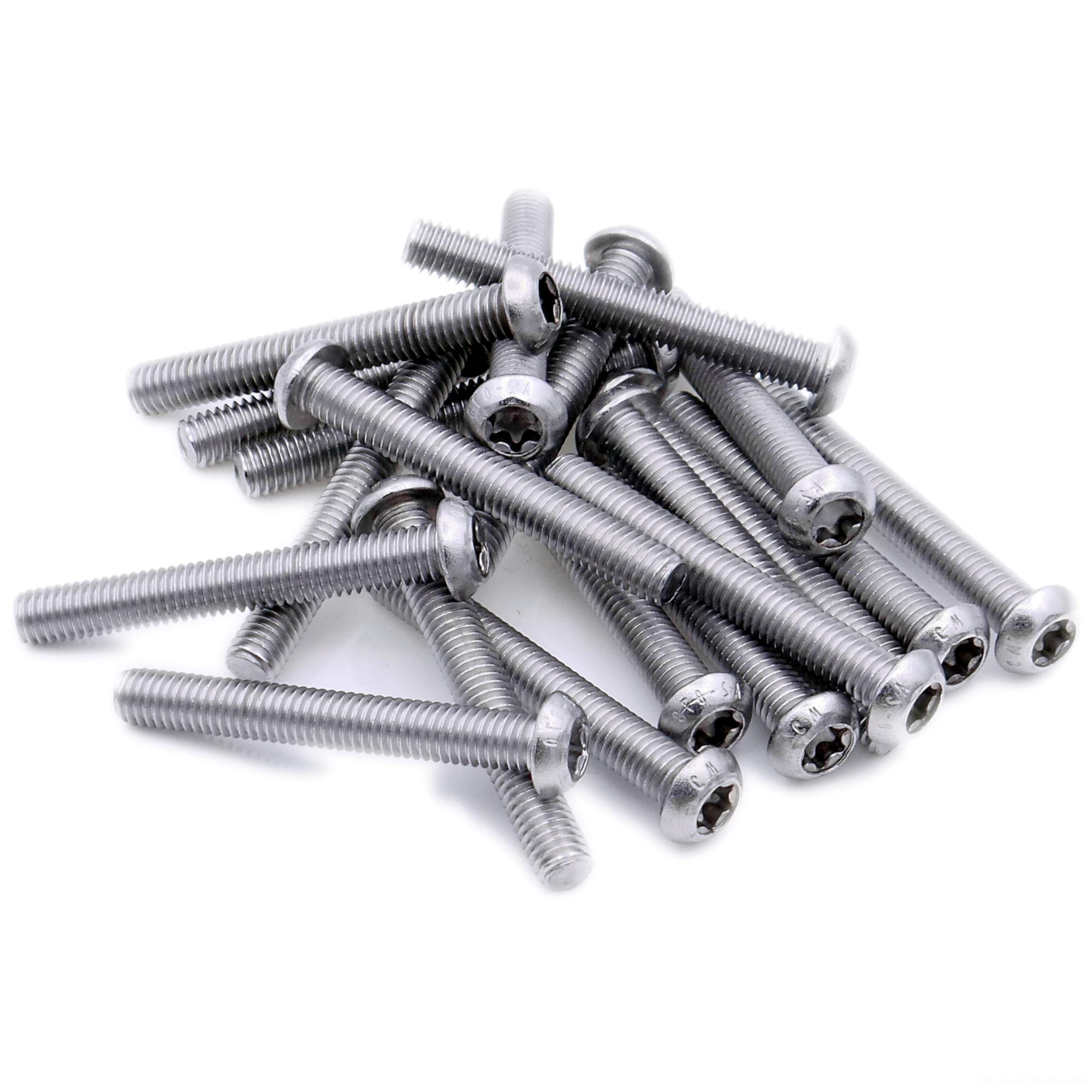 M6 (6mm x 45mm) TX Socket Button Machine Screw (Bolt) - Stainless Steel (A2) (Pack of 20)