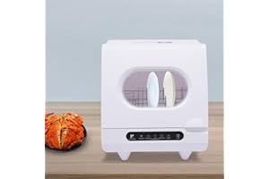 GDRASUYA10 1200W Portable Mini Countertop Dishwasher Compact Dish Washing Machine Freestanding Compact Table Top Dishwasher 5 Wash Programs for Apartments Dorms Boats Campers Kitchen RVS