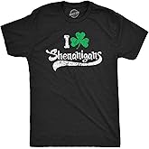 Mens St Patricks Day Shirts – Funny Irish I Clover Shenanigans and Hooligan Tees Irish Tshirt for The Parade