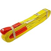 Everest C1130-2" x 3' Yellow Flat Sling Eye to Eye/Lifting Sling for Construction, Lifting, Moving, Hoisting - Strap Heavy Duty - 1-Pack 6400lbs WLL