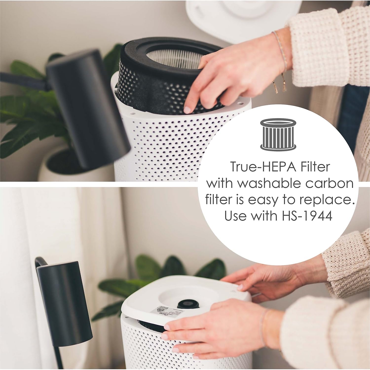 Crane Air Purifier with True HEPA Filter, UV Light, 250 Sq Feet Coverage, Timer Function, Sleep Mode, Washable Particle Filter, EE-5067