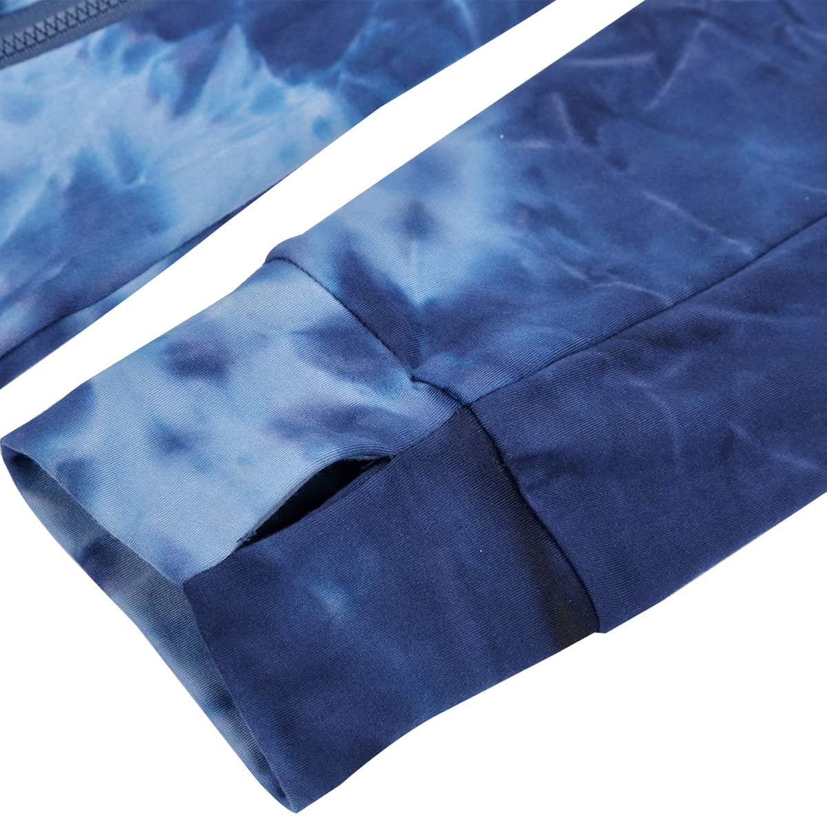 Hibelle Women's Full Zip Running Track Jacket Workout Plain/Tie Dye Jackets with Zipper Pockets: Clothing