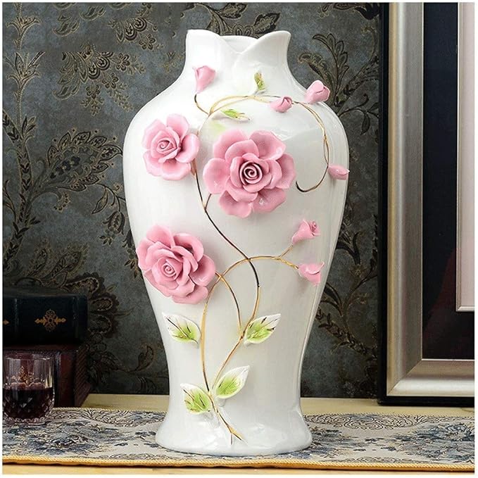 HLL Florero Oficina de Cerámica Europea Decoración de Escritorio Sala