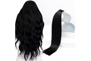 Sunny Hair Tape in Hair Extensions Human Hair 22inch Hair Extensions Real Human Hair Tape in Extensions for Women Jet Black Invisible Remy Hair Natural Straight Skin Weft Double Sided Tapes 20Pcs 50g
