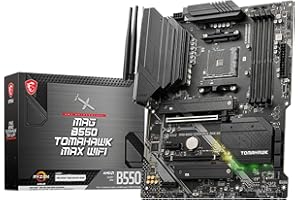 MSI MAG B550 Tomahawk MAX WiFi Gaming Motherboard (AMD Ryzen 5000 Series, AM4, DDR4, PCIe 4.0, SATA 6Gb/s, M.2, USB 3.2 Gen 2, HDMI/DP, Wi-Fi 6E, Bluetooth 5.2, 2.5Gbps LAN, ATX)