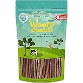 Woofy chews 20 Pcs Slim Bully Sticks for Dogs 6-inch (Pack of 20) Single Ingredient Beef Pizzle with Low Natural Scent (Small
