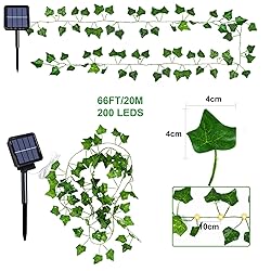 Solar Vine String Lights, 66Ft 200 Led Outdoor