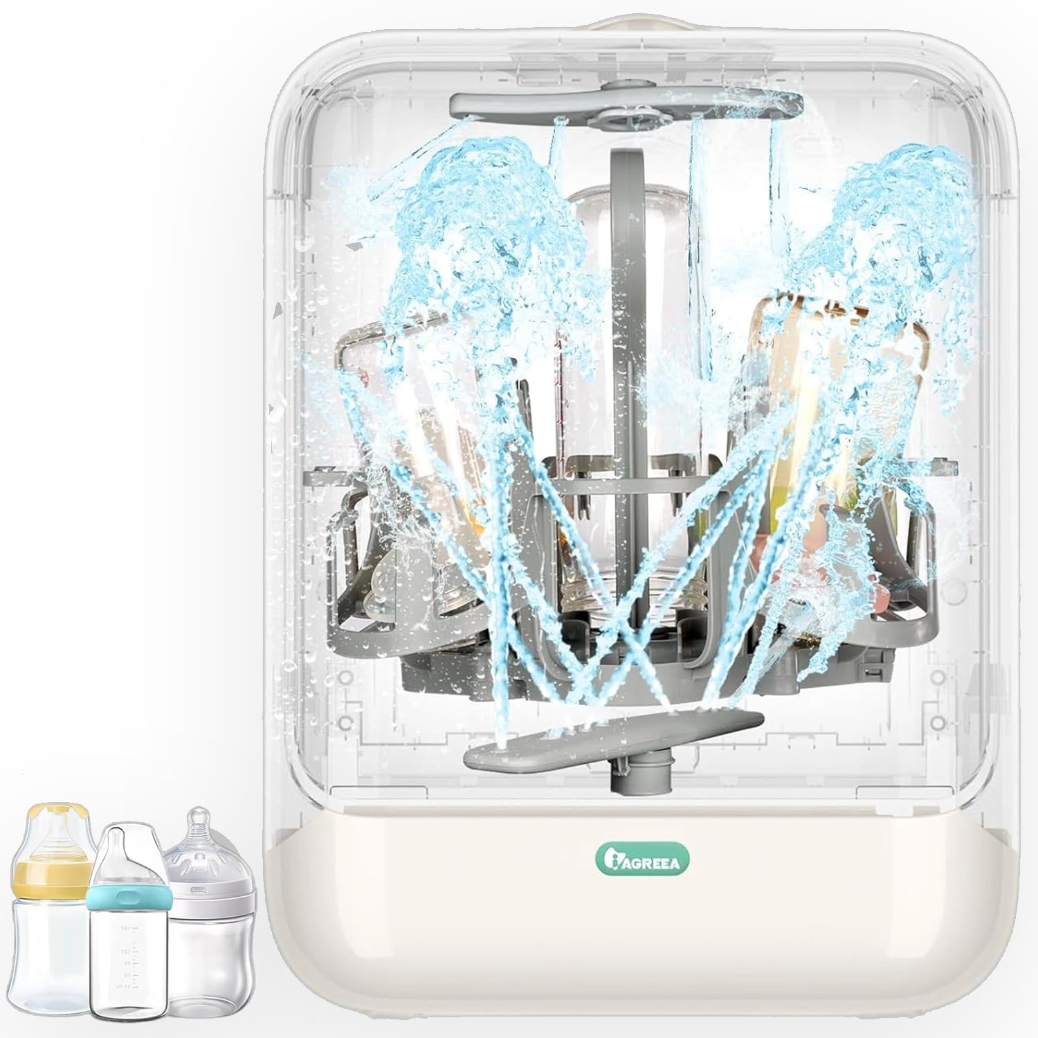 Photo 1 of IAGREEA Baby Bottle Washer, Sterilizer and Dryer, All-in-One Pro Cleaning Machine for Bottles, Pump Parts & Baby Essentials, Effortless Care, Replaces Hand Washing, BPA-Free, 72-Hour Storage