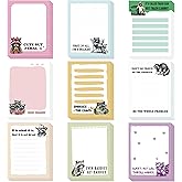 Zaamwoyy 9Pcs Raccoon Sticky Notes, Funny Animals Self-Adhesive Notes, Cute Cartoon Raccoon Design Sticky Notepads for Teacher Student School Meeting Office Worker Accessories Gifts