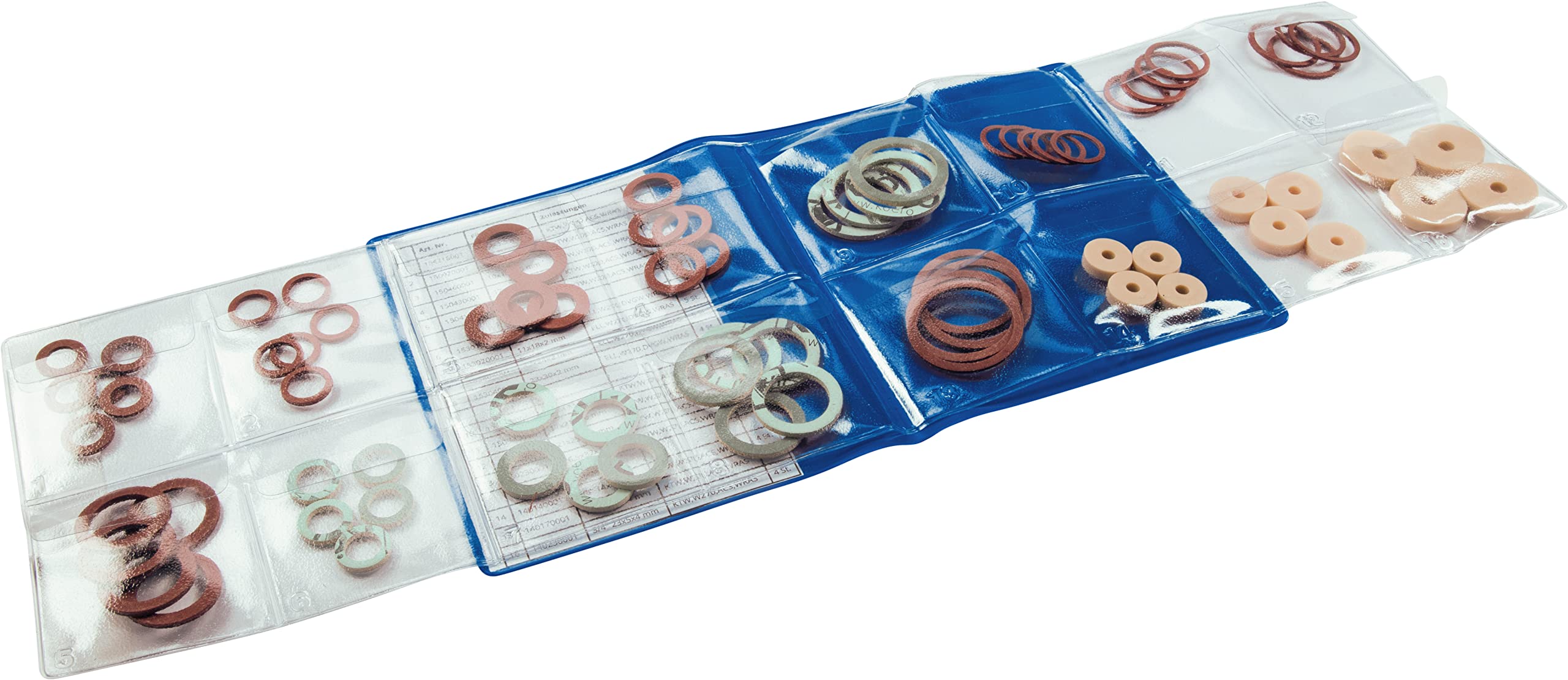 Cornat Sealing Assortment 75 Pieces - Rubber Seals, Fibre Rings & O-Rings in Set - for Use in Sanitary Area - Suitable for Drinking Water/Sealing Elements/Sealing Rings / T380004