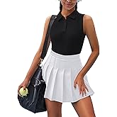 COOrun Women's Golf Polo Shirt Sleeveless Tennis Tops 50+ UV Protection Shirts Quick Dry Collared Activewear