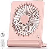 Koonie USB Fan, Strong Wind Ultra Quiet Small Desk Fan 220° Tilt Folding 3 Speeds Adjustable USB-C Powered Personal Fan for Home Office Desktop, Pink, NO BATTERY