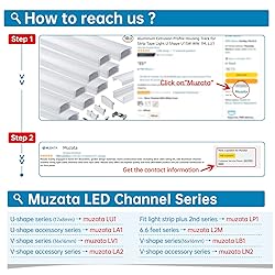 Muzata 5Pack 3.3ft/1M LED Channel with Spotless