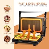 Aigostar Sandwich Toaster Panini Press 180° Open 800W Stainless Steel view 9