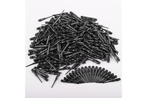 Deetenks Soft Dart Tips 2BA Thread Plastic Soft Tip Dart Points Soft Dart Tips Replacement Dart Accessories for Dartboard-Black