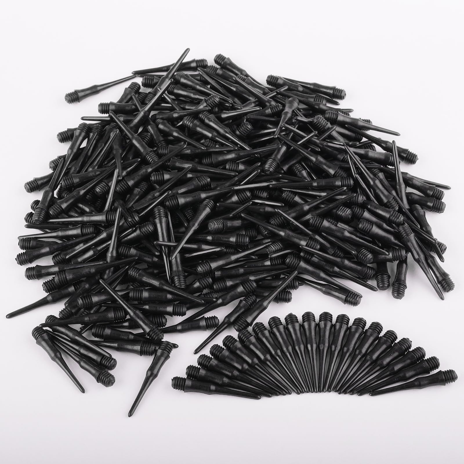 Deetenks Soft Dart Tips 300 Pack 2BA Thread Plastic Soft Tip Dart Points Soft Dart Tips Replacement Dart Accessories for Dartboard-Black
