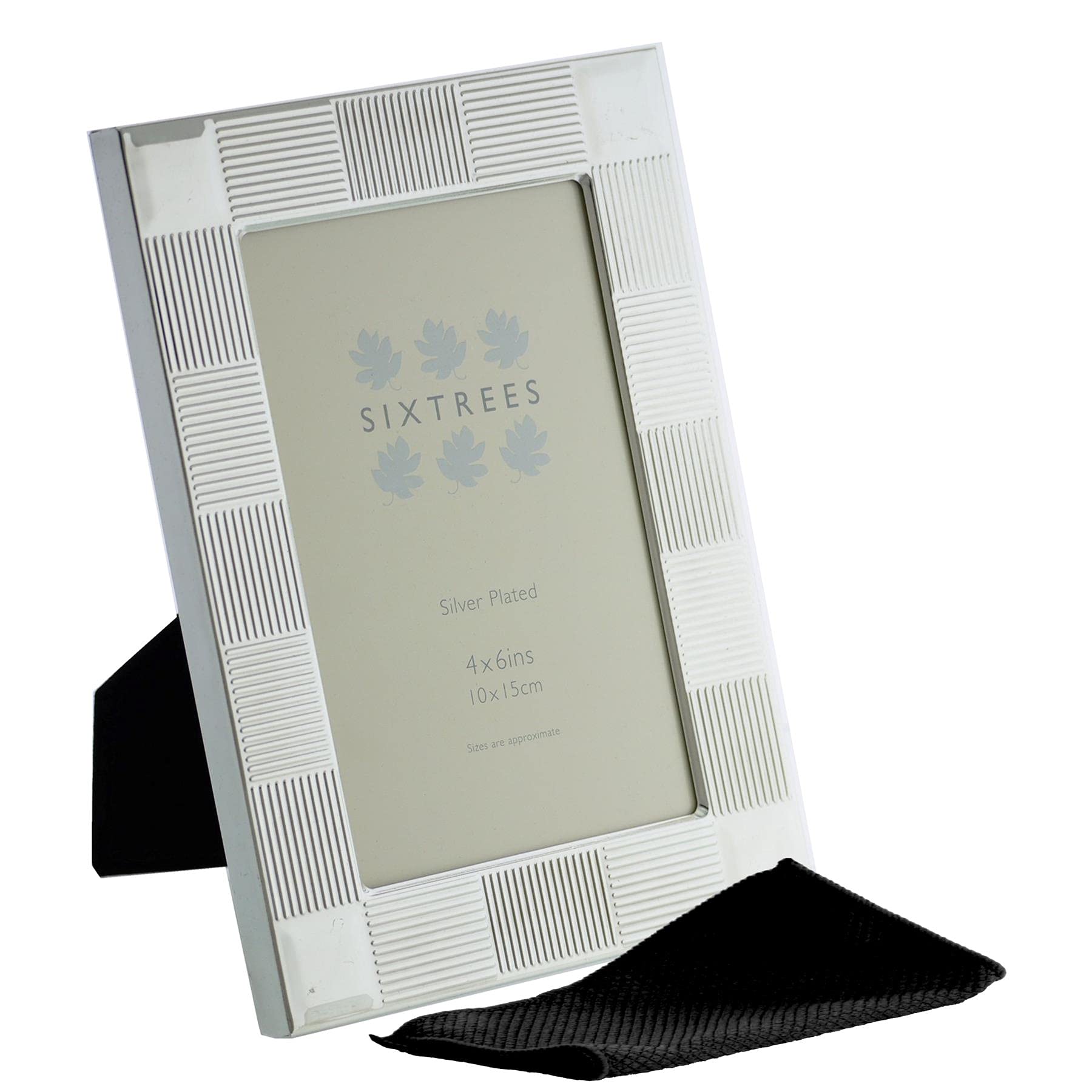 Sixtrees O'Sullivan Embossed Silver Plated 4 x 6 inch Photo Frame complete with Microfibre Polishing Cloth โ image 1