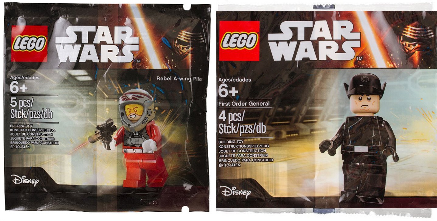 Star Wars Lego First Order General Mini Figure Force Awakens + Rebel A-Wing Pilot Exclusive Figures Building Set Polybag