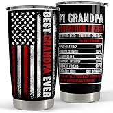 SANDJEST Grandpa Tumbler 20oz Best Grandpa Ever Gifts Stainless Steel Insulated Tumblers Coffee Travel Mug Cup Granddad Gifts for Men Birthday Christmas Gift for Grandpas Grandfather Papa Grandad