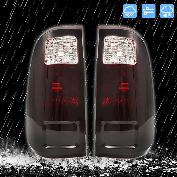 LABWORK LEFT AND RIGHT PAIR TAIL LAMP LIGHTS BLACK TINTED REPLACEMENT FOR F250 F350 F450 F550 2008-2016 SUPER DUTY BRAKE LIGHT OUTER BC3Z13404A FO2801208