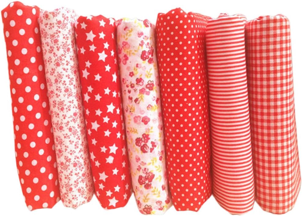 GlobalDeal Fat Quarter Bundle 7Pcs 50x50cm Cotton Sewing Fabric Floral Print DIY Craft Quilt Patchwork Cloth