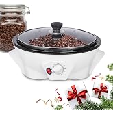 Akynjtbca Electric Coffee Roaster Machine, 500g/17.6oz Coffee Bean Roaster for Home Use 0-240℃ Non-Stick Home Peanut Beans Roaster 800W 110V