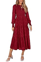 PRETTYGARDEN Women's Fall Spring Midi Dress Long