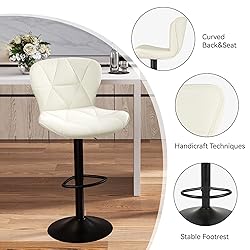 Nalupatio Modern Bar Stools Set of 4, Adjustable
