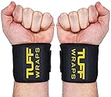 TuffWraps 16" Wrist Straps for Gym - No Thumb Loops