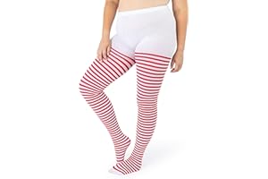 SILKY TOES Womens Plus Size Striped Tights Bold Costume Halloween Stockings