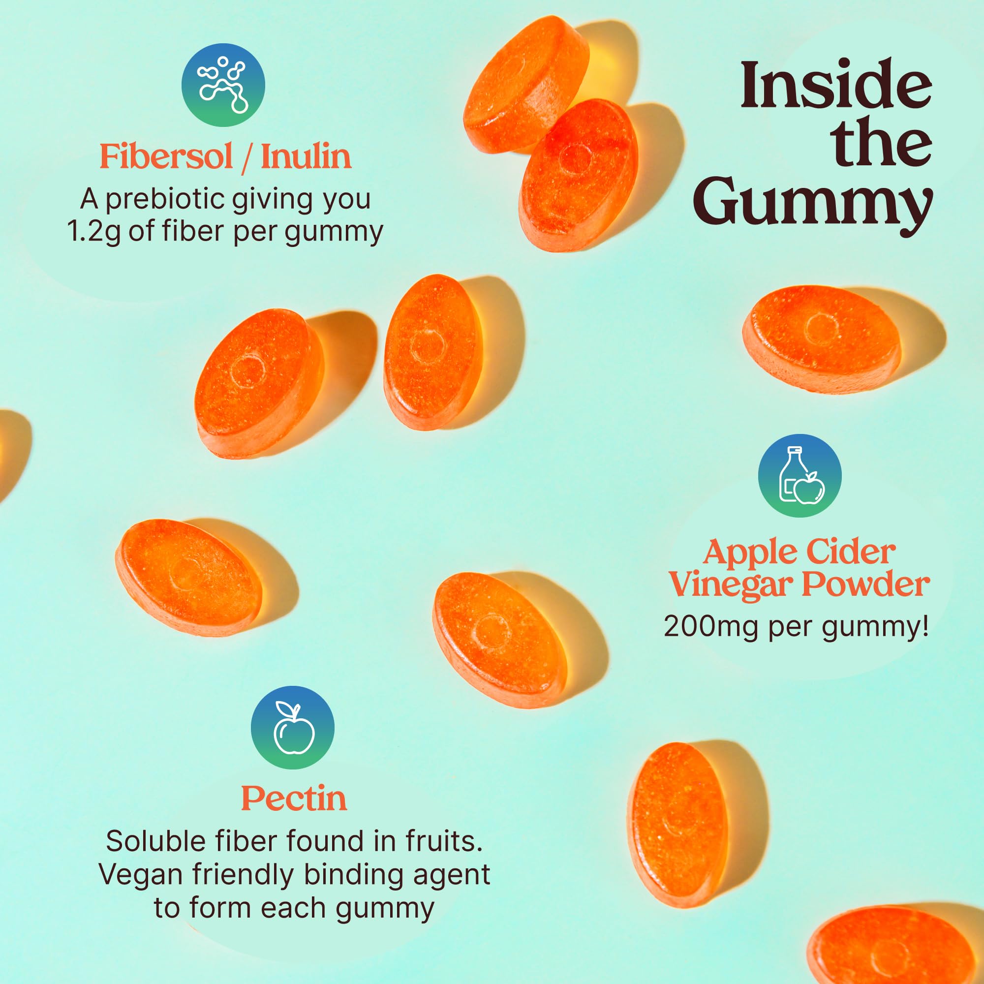 Poop Like a Champion Apple Cider Vinegar Gummies Fiber Gummies for