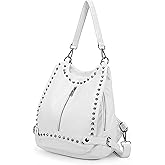 UTO Women Backpack Purse PU Washed Leather Rivet Studded Convertible Ladies Rucksack Shoulder Bag