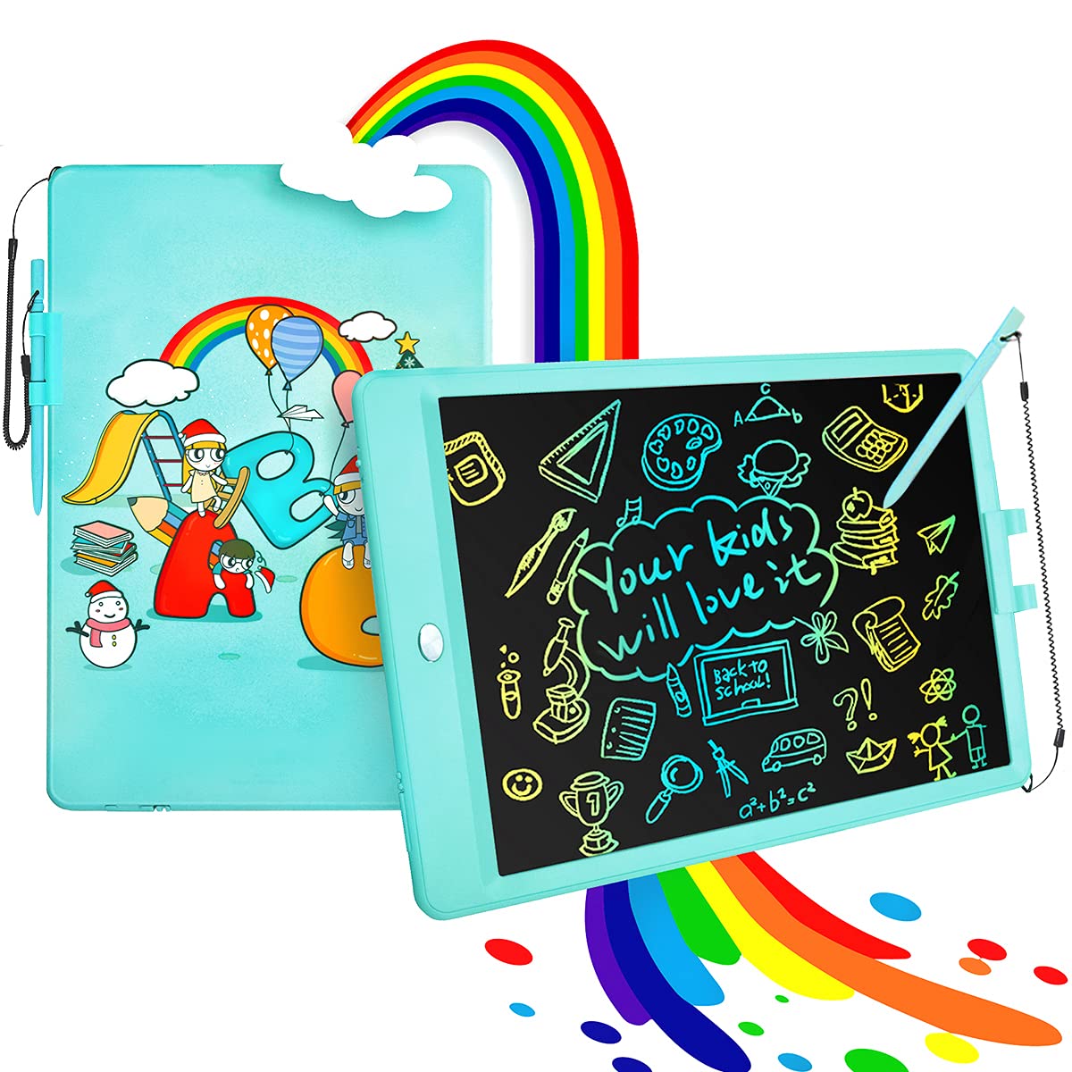 Educational Learning Toys Age 3-10 Years Old Girl Boy, 10 Inch LCD Writing Tablet Kids Drawing Board Colorful Screen, Drawing Tablet Toddler Preschool Toy Gift Kids Drawing Pad for Ages 3+, Blue