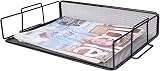 EXERZ Letter Trays 2pc Stackable Desk Organizer Mesh Metal Black view 4