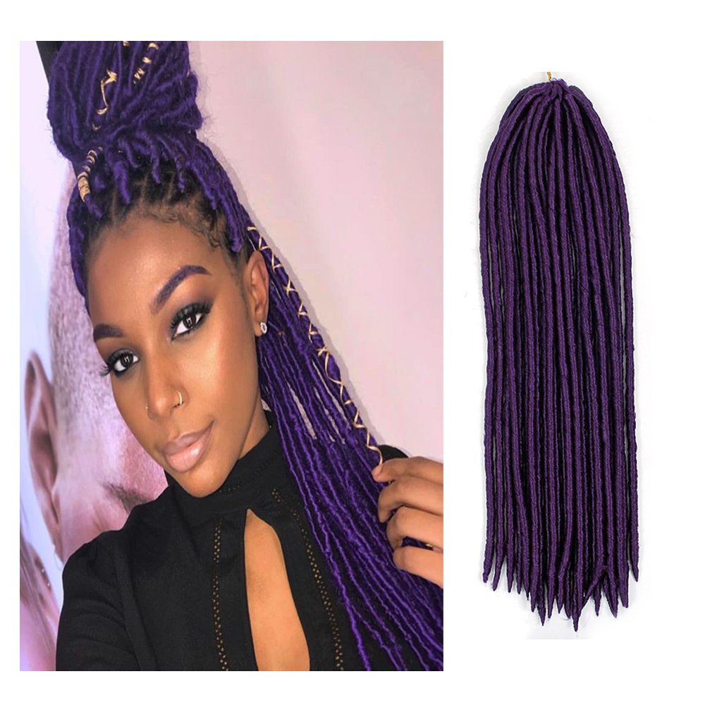 Amazon Com 18 Goddess Locs Crochet Hair Purple Faux Locs