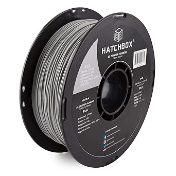 Amazon Com Hatchbox Pla 3d Printer Filament Dimensional Accuracy 0 03 Mm 1 Kg Spool 1 75 Mm Gray Industrial Scientific