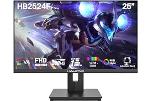 Haurve New 24.5" FHD 240Hz Gaming Monitor - Ultra-Smooth Display, HAS, HDMI x2 + DP, RGB Lighting, Built-in Speakers, 1ms, Height Adjustable (HB252F)