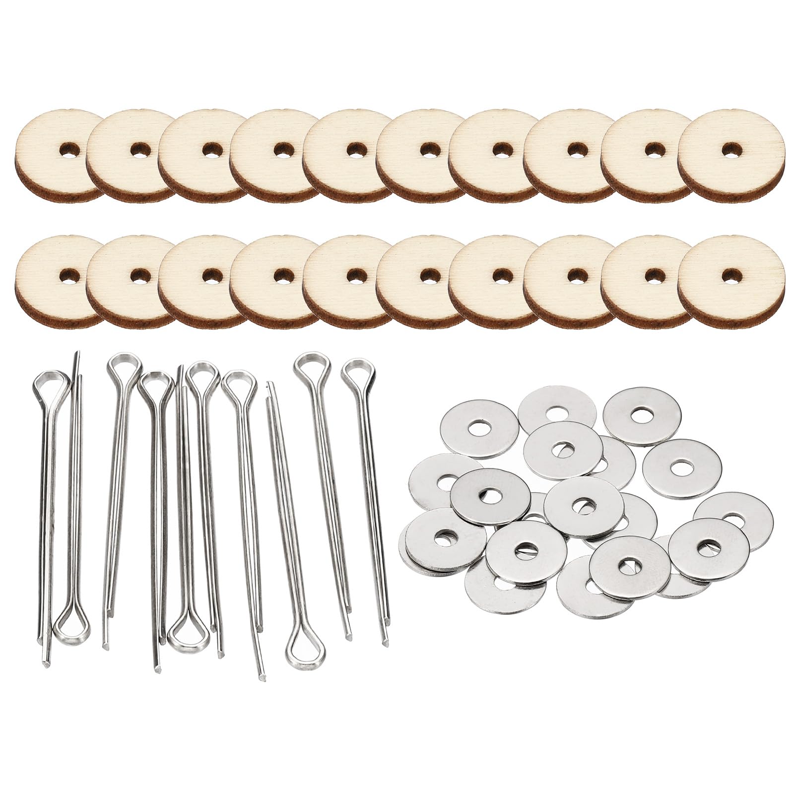 PATIKIL 14mm Doll Joints, 20 Set Removable Cotter Pin Joints Connector and Fiberboard Tray for Bear Limbs Making Head Joints DIY Crafts Accessories