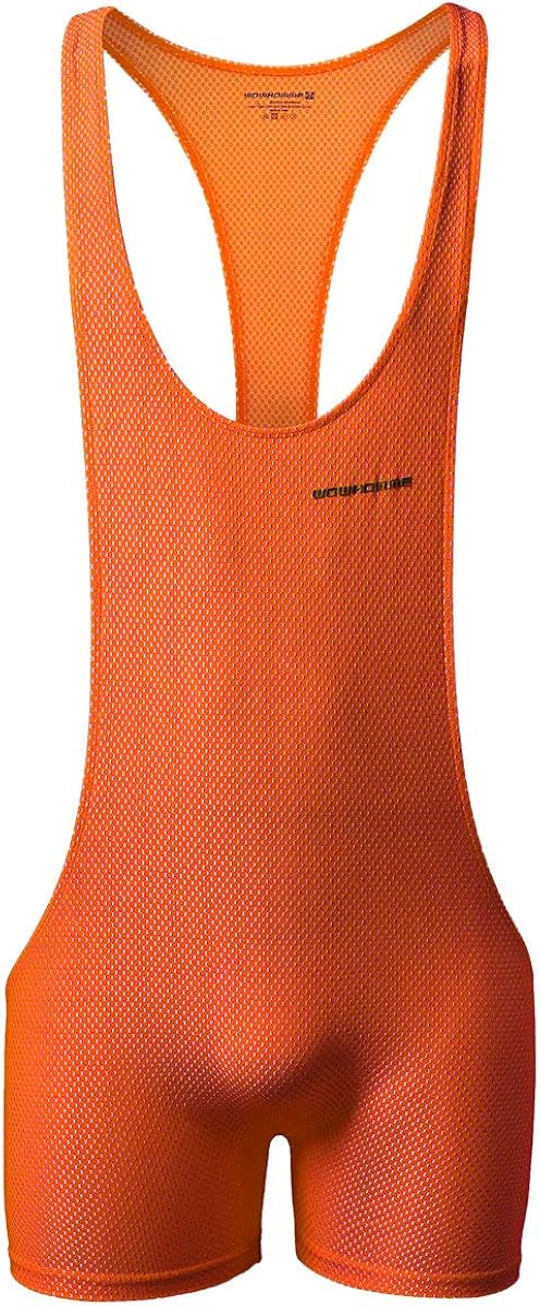 QiaTi Mens Athletic Supporters Breathable Wrestling Boxers One Piece Bodywear Jumpsuit Underwear Singlet Basic Layer Leotard at  Men’s Clothing store