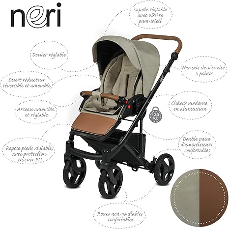 poussette combinée trio 3 en 1 neri
