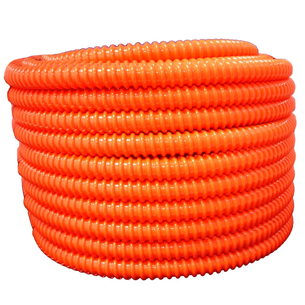 1 1/2" X 100' HydroMaxx Orange Corrugated PVC Split Tubing and