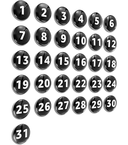 Amazon.com: 1-31 Magnetic Numbers Colored Glass Calendar Magnets
