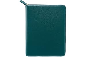 Moterm Zippered Leather Cover for Stalogy B6 Planners (Pebbled-Deep Teal)