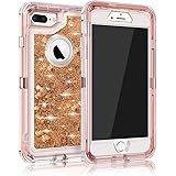 MAXCURY Case for iPhone 8 Plus, iPhone 7 Plus, iPhone 6 Plus, Glitter Liquid Quicksand Heavy Duty Full Protection Shockproof 