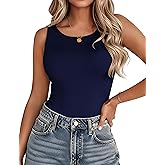 Zeagoo Womens Double Lined Crew Neck Tank Tops Cute Summer Sleeveless Workout Tops Basic Going Out Clothes 2026