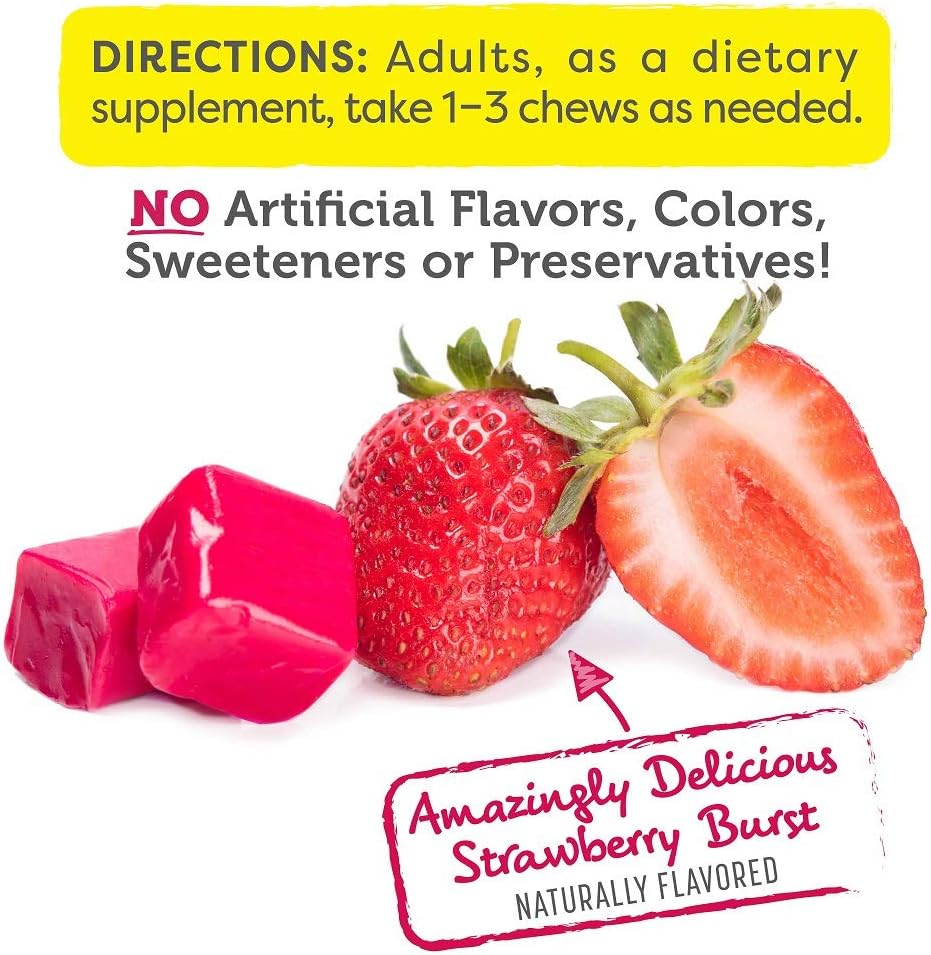 Healthy Delights Naturals, Power Beets Soft Chews, Super Concentrated, Circulation Superfood, Supports Natural Energy & Stamina, Delicious Strawberry Burst Flavor, 30 Count: Health & Personal Care