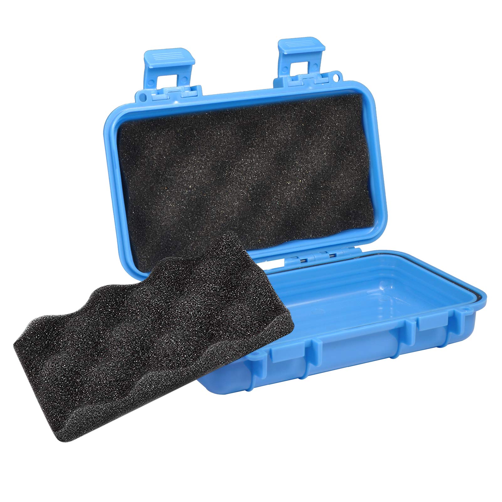 YHG Waterproof Shockproof Box, Hard Plastic Protective Case, Outdoor Survival Box Hard Drive Case, Airtight Mobile Phone Carrying Case (Blue, L)